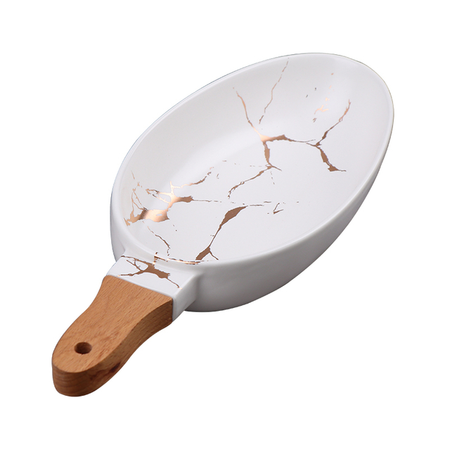 石器オニオン スープ ボウル ハンドル付きモダンな金色の大理石のボウル