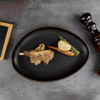 不規則なセラミックプレート食器皿ディナープレートセラミックブラック皿プレート