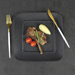ブラックスクエアディナープレート磁器レストラン食器
