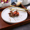 モダンな金色大理石ラウンドディナープレートセラミックパスタステーキプレートホテルレストラン食器洋食器キッチン用品