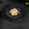 磁器食器新デザインマットフロスティングブラックレストランプレート