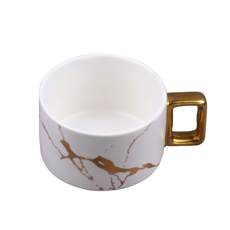 大理石のコーヒーカップカフェ用白磁カプチーノカップ
