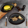 不規則なセラミックプレート食器皿ディナープレートセラミックブラック皿プレート