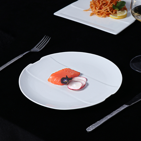 レストラン食器ラウンド前菜プレートセラミックディナープレート10/12/14インチ 