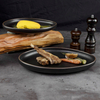 不規則なセラミックプレート食器皿ディナープレートセラミックブラック皿プレート