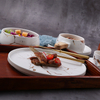 モダンな金色大理石ラウンドディナープレートセラミックパスタステーキプレートホテルレストラン食器洋食器キッチン用品
