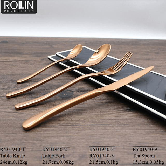 レストラン食器食器カトラリーセットゴールド 304 ステンレス鋼ナイフカトラリー 