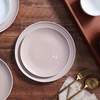 新デザイン磁器ピンク食器卸売プレート結婚式の食器プレートセット 12 インチラウンドディナーセット食器