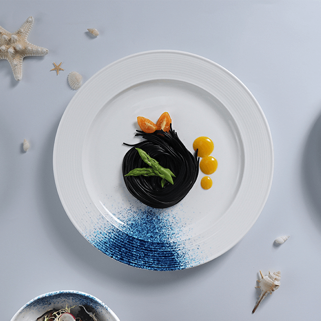 磁器工場ホテル供給食器セットパスタシーフードプレートセットホタテプレート食器セットレストラン用