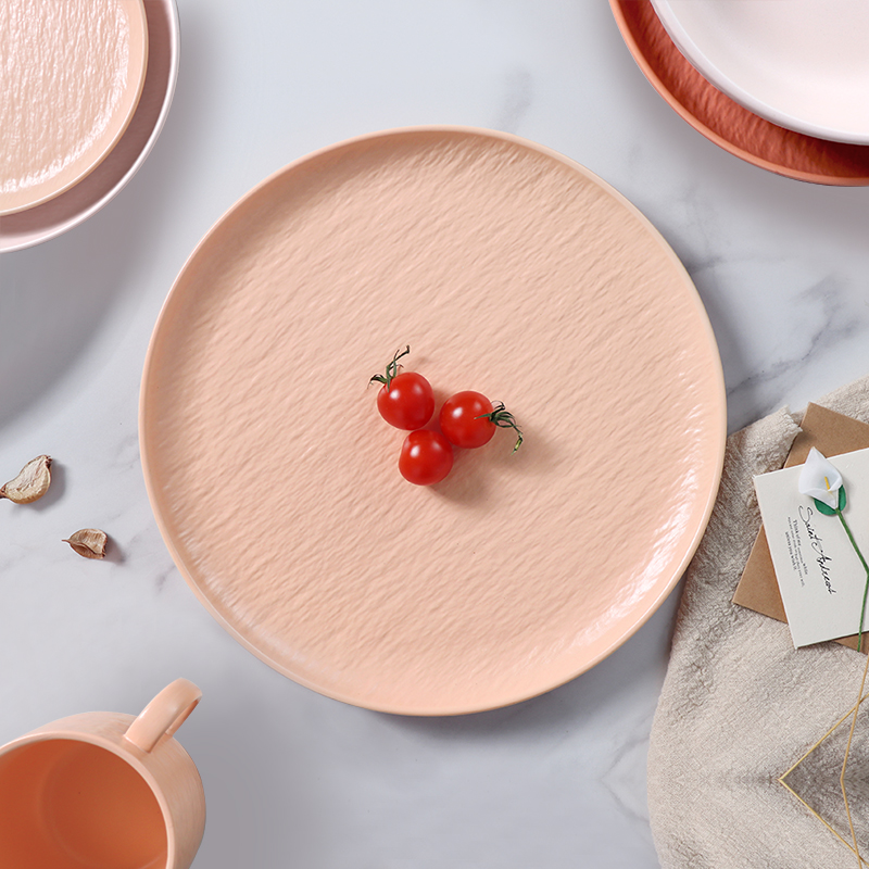 熱い販売ライトピンク食器レストランプレート下釉薬結婚式 Vajilla 食器