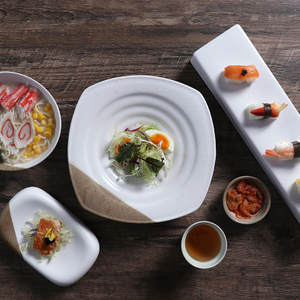 和食器色釉ディナープレートセット食品磁器セラミック食器セット高級プレートとボウルレストラン用