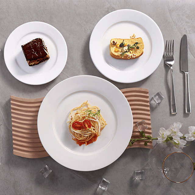 レストランホテルのための白い注文のセラミックパーティー前菜プレート磁器ディナープレート