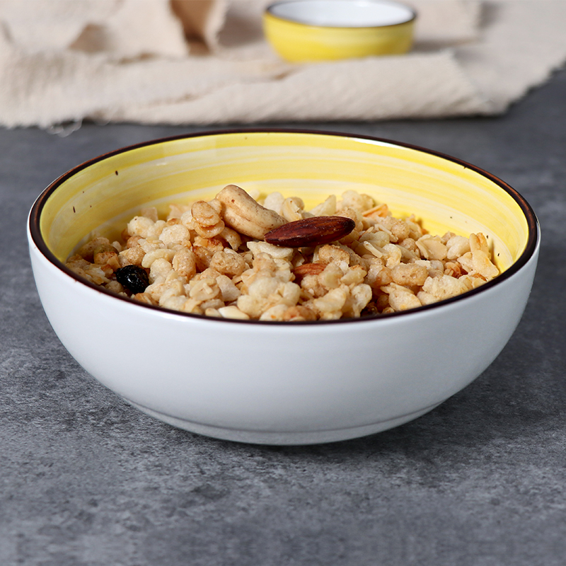 磁器のディナー セット ホテルのダイニングのための黄色によってカスタマイズされた食器セラミック プレート セット