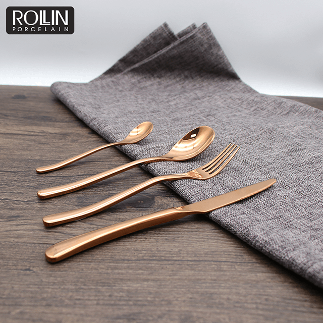レストラン食器食器カトラリーセットゴールド 304 ステンレス鋼ナイフカトラリー 