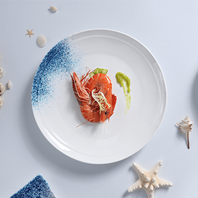 磁器工場ホテル供給食器セットパスタシーフードプレートセットホタテプレート食器セットレストラン用