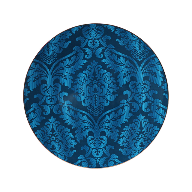 北欧の食器はレストラン用のゴールド リム ボーン チャイナ プレート セットを設定します