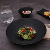 ブラックレストラン高級モダン食器 8 インチセラミック食器ダイニングやレストラン用磁器プレート食器