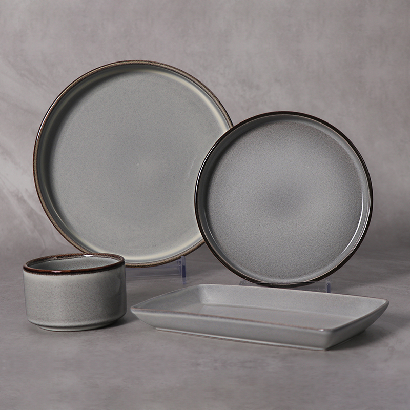 Vajillas レストラン プレート セラミック 下釉ディナー プレート 皿