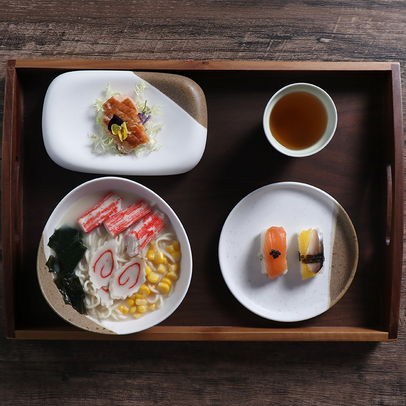 和食器色釉ディナープレートセット食品磁器セラミック食器セット高級プレートとボウルレストラン用