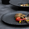ブラックマット食器日本レストランメインディッシュプレートブラックプレートセット食器