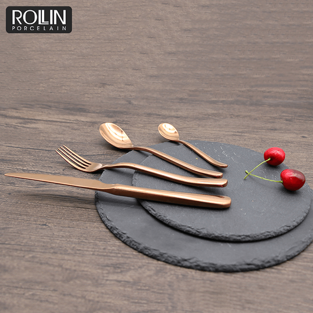 レストラン食器食器カトラリーセットゴールド 304 ステンレス鋼ナイフカトラリー 