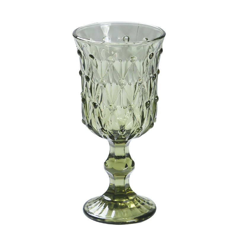 バーグラス レストラン ホーム ギフト セット 7.5オンス ホワイト グリーン色のゴブレット ワイン用