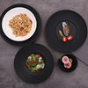 ブラックレストラン高級モダン食器 8 インチセラミック食器ダイニングやレストラン用磁器プレート食器