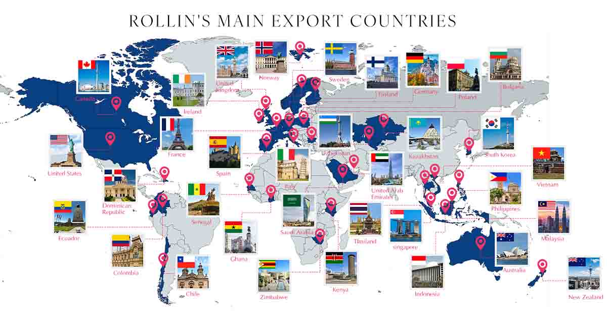 ROLLINSの主な輸出国